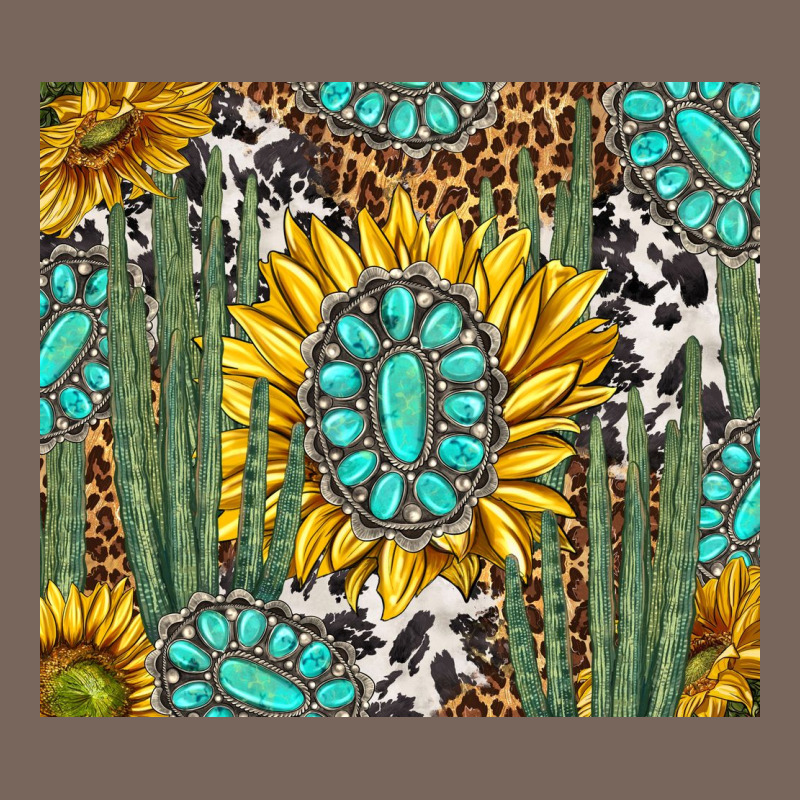 Western Cactus With Sunflowers And Turquoise Tumbler Tbs Premium Hoodie by TumblerDesignByShophia | Teevron