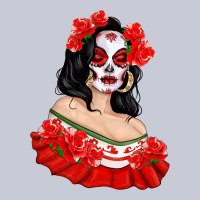 Mexicana Skull Girl With Roses Heavyweight Hoodie | Teevron
