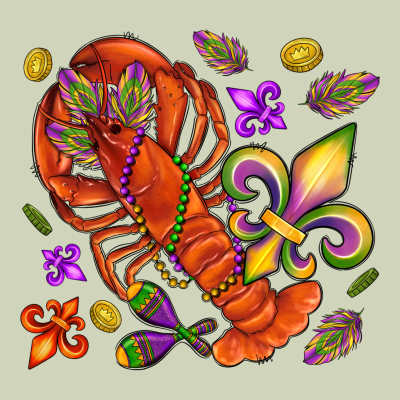 Crawfish And Fleur De Lis Heavyweight Hoodie by NancyCooperArtShop | Teevron