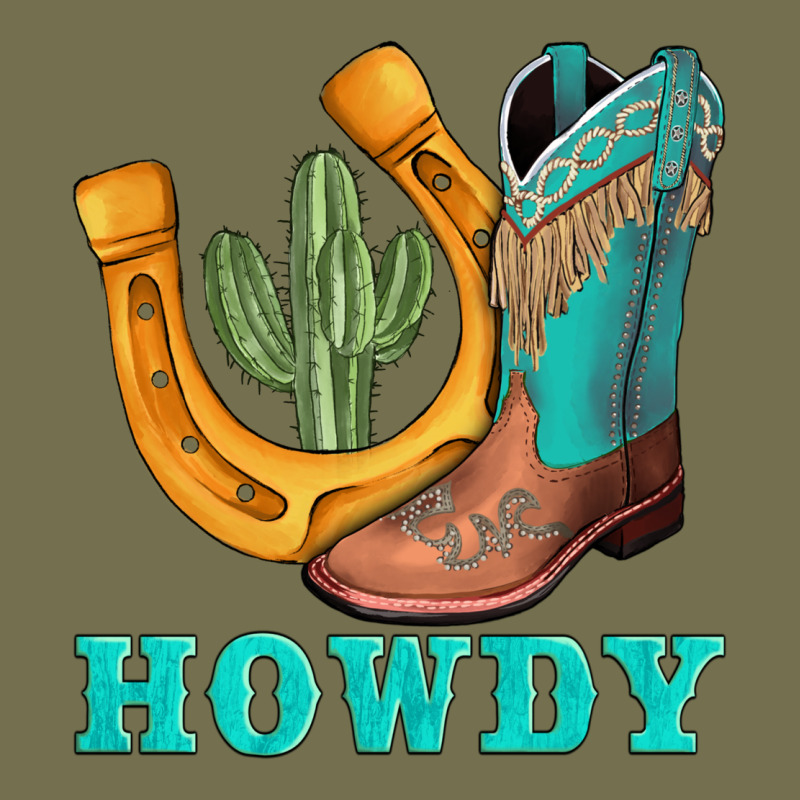 Howdy Turquoise Cowboy Boots Horseshoe Vintage Hoodie by AdoDesignShop | Teevron