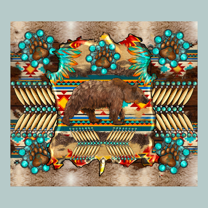 Bear Native Animal  Pelt  Tumbler Heavy Core Tee by BarkalooDesign | Teevron
