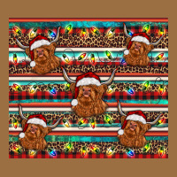 Christmas Turquoise Serape Highland Cow Vintage Tee | Teevron