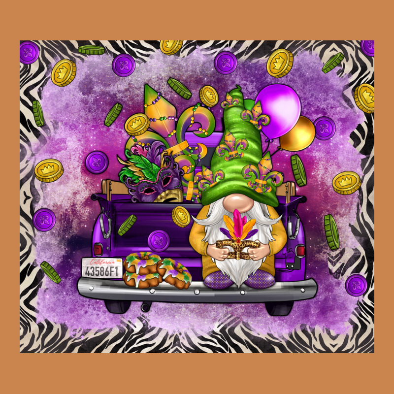 Mardi Gras Gnome On The Truck Heavyweight Hoodie by NancyCooperArtShop | Teevron