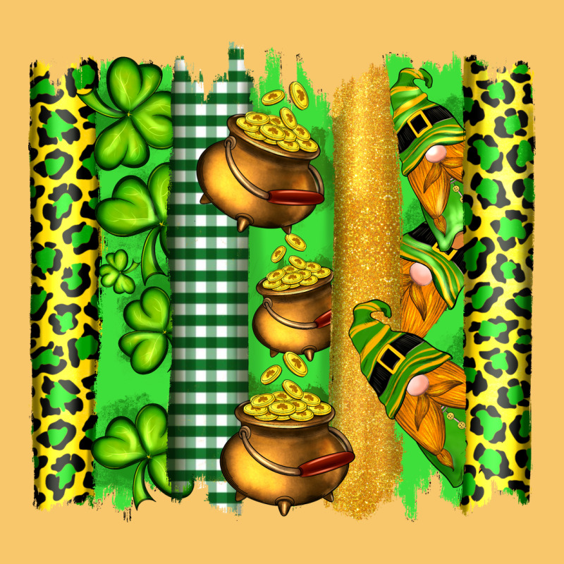 St Patricks Gnomes And Cloves With Leopard  Brushstrokes Vintage Hoodie by Artiststas | Teevron
