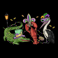 Mardi Gras Alligator Crawfish Pelican Long Sleeve Tee | Teevron