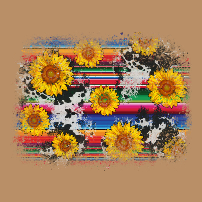 Serape Cowhide Sunflower Background Vintage Hoodie by AdoDesignShop | Teevron