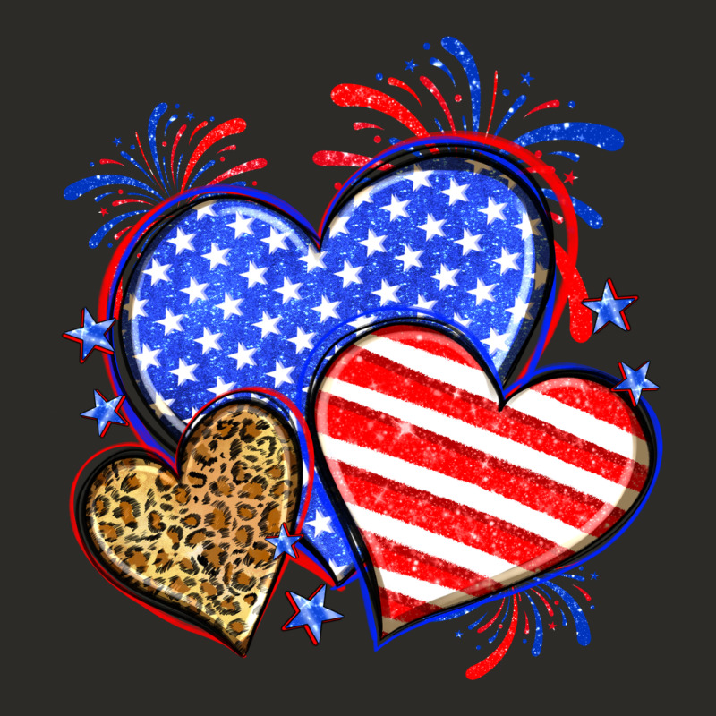 American Flag Leopard Hearts Heavy Core Tee by Neo Western | Teevron