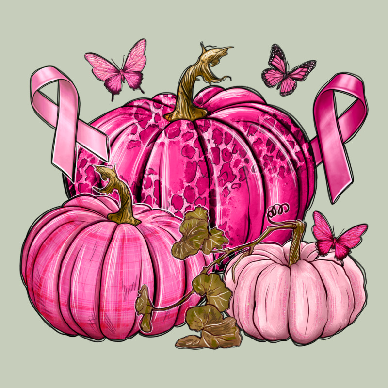 Breast Cancer We Wear Pink With Pumpkin And Ribbon Ladies Tee by texasbilliewilder | Teevron