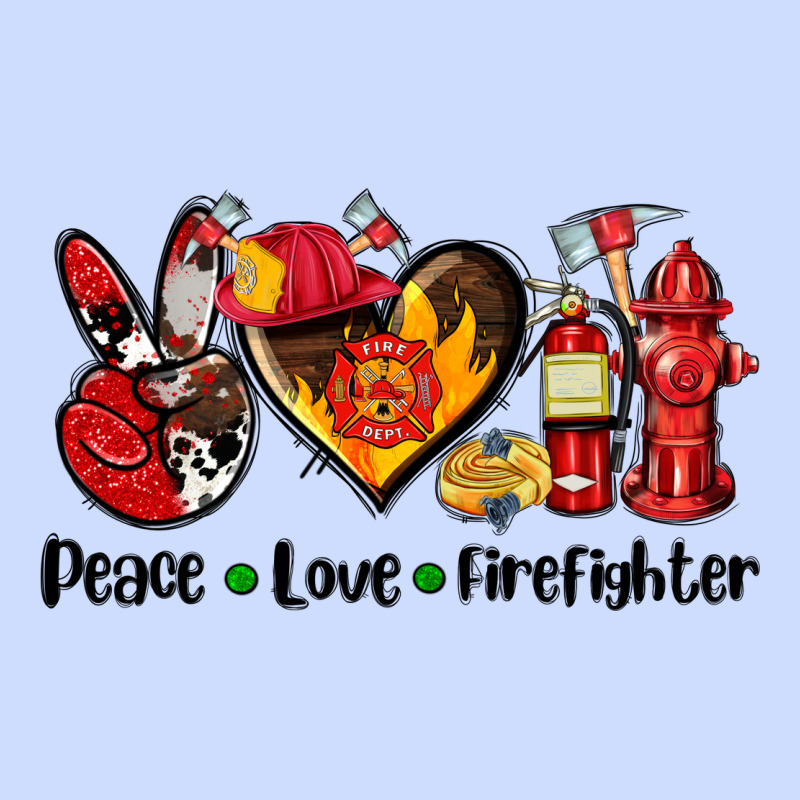 Peace Love Firefighter Urban Heavy Tee by AdoDesignShop | Teevron