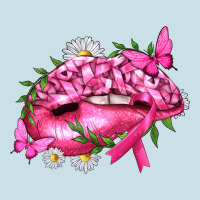 Breast Cancer With Ribbon Pink Lips Ladies Tee | Teevron