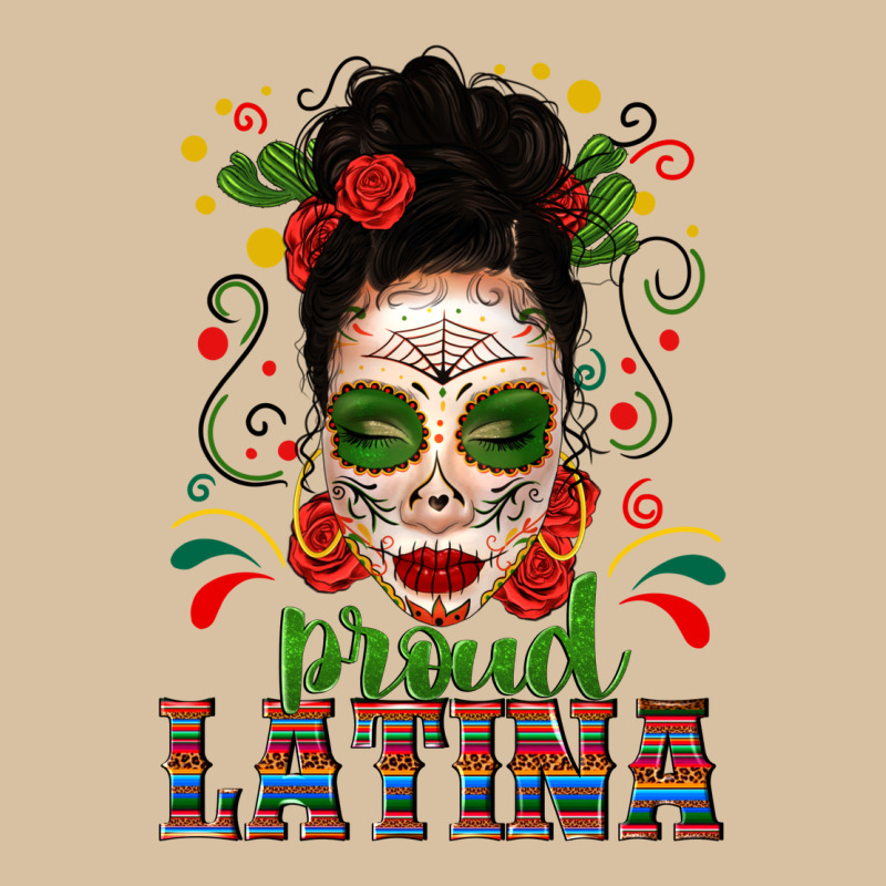 Proud Latina Skull Girl Messy Bun Heavyweight Hoodie by texasbilliewilder | Teevron