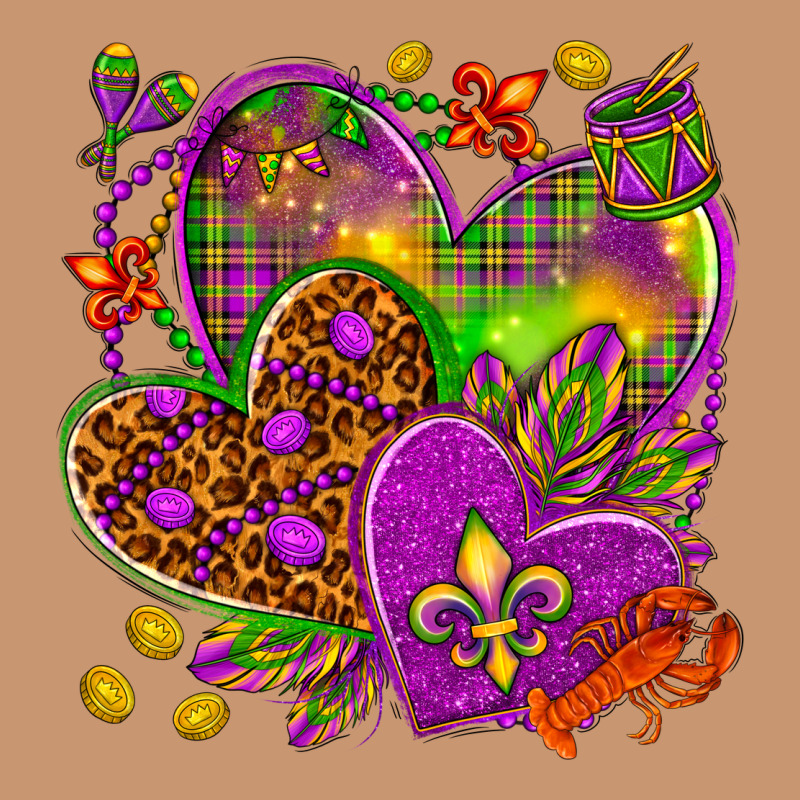 Mardi Gras Hearts Heavyweight Hoodie by NancyCooperArtShop | Teevron