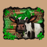 St Patricks Cow With Leopard Background Holstein Cow Vintage Tee | Teevron