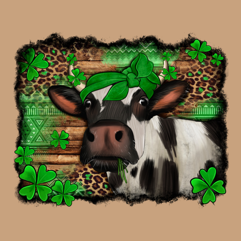 St Patricks Cow With Leopard Background Holstein Cow Vintage Tee by Jasminsmagicworld | Teevron