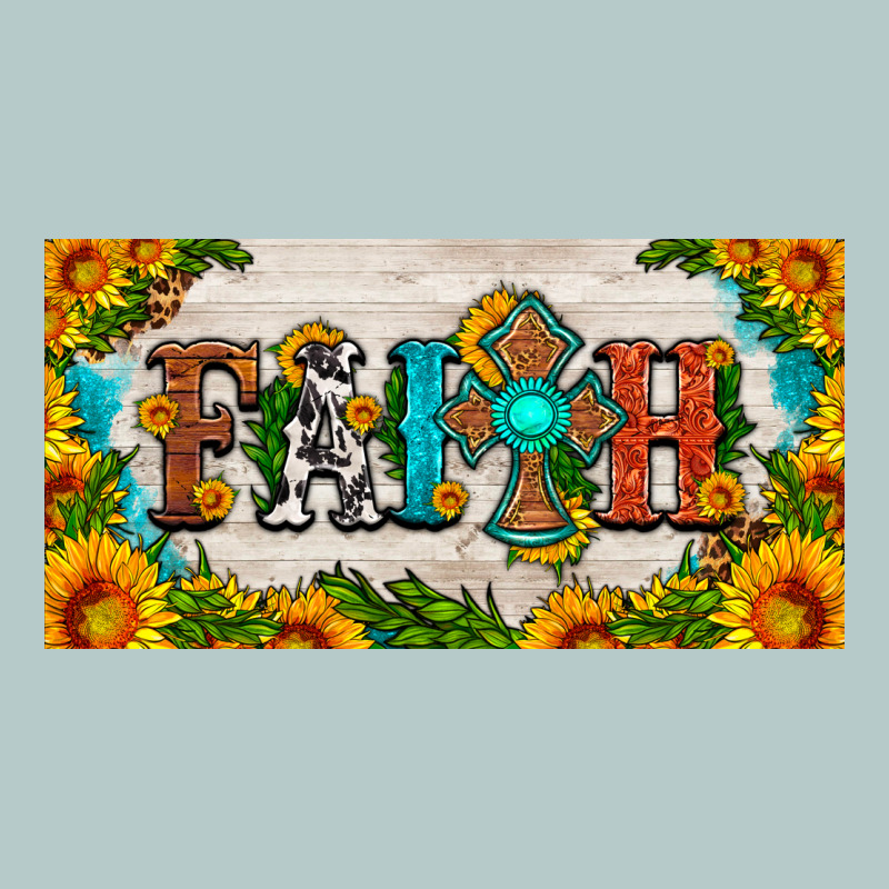 Faith Cross And Sunflower License Plate Heavy Core Tee by HRA Design Shop | Teevron