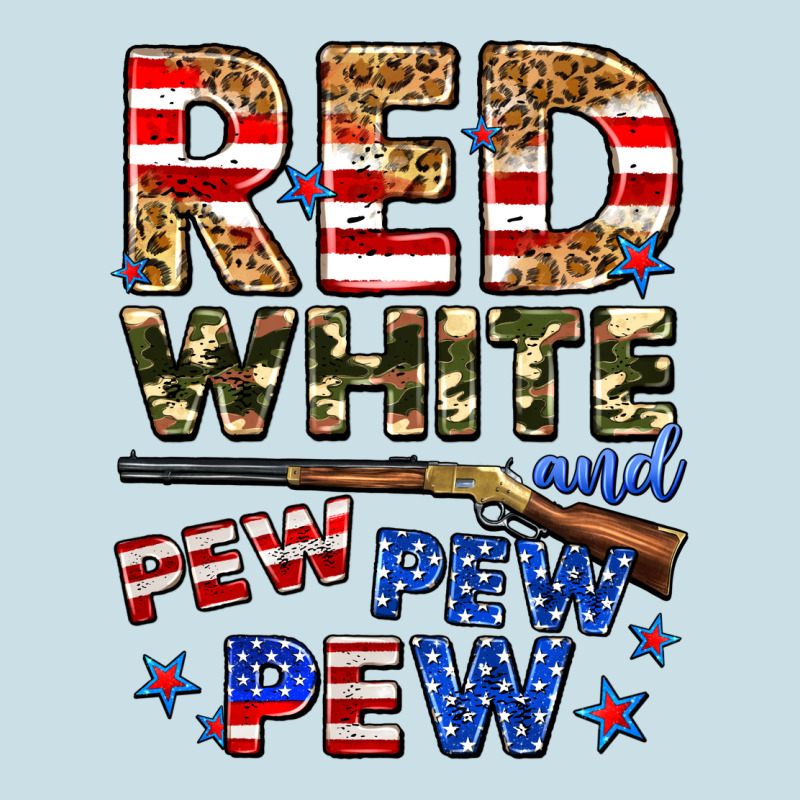 Red White And Pew Pew Pew Ladies Tee by Zillion Design Studio | Teevron