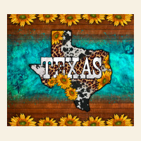 Sunflowers Cowhide Leopard Texas Map Vintage Tee | Teevron