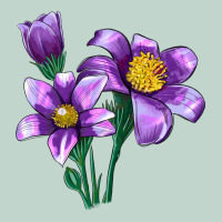 Pasque Flower Illustrations Zipper Hoodie | Teevron