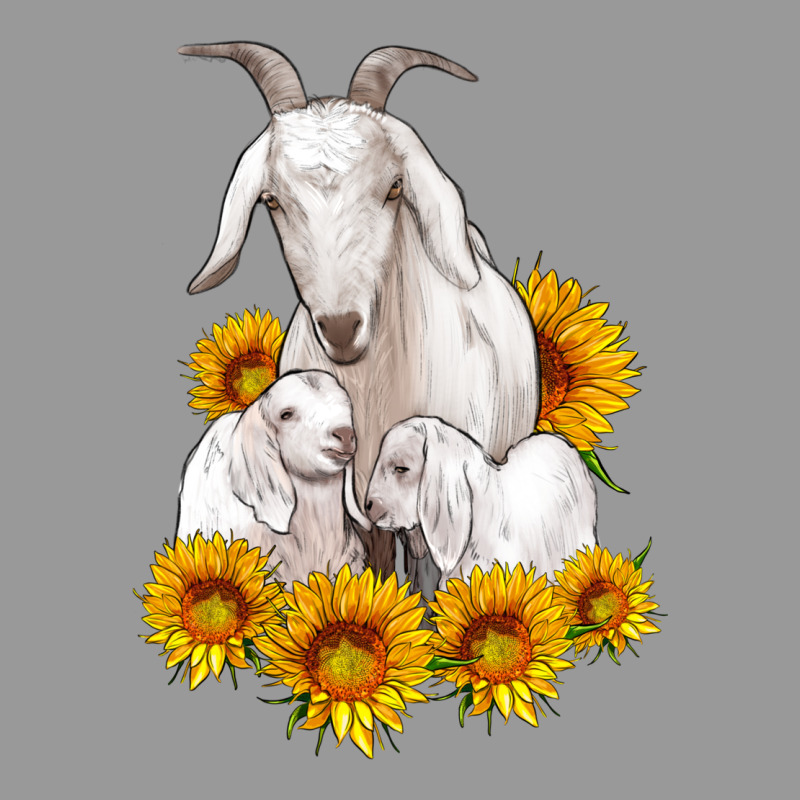 Goat Family With Sunflowers Vintage Hoodie by Artiststas | Teevron