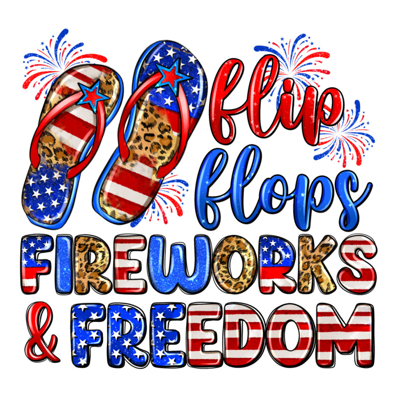 Flip Flops Fireworks And Freedom Ladies Tee by Zillion Design Studio | Teevron