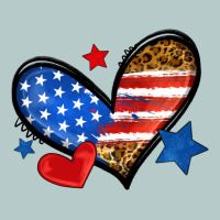 American Flag Heart Leopard Heavy Core Tee | Teevron
