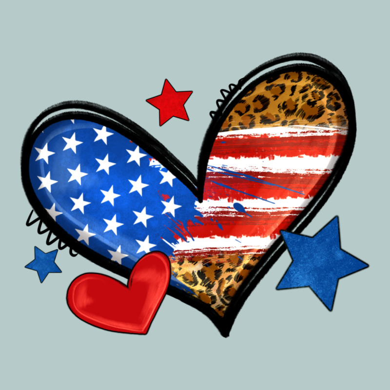 American Flag Heart Leopard Heavy Core Tee by Neo Western | Teevron