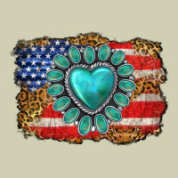 American Flag Leopard Turquoise Gemstone Heavy Core Tee | Teevron