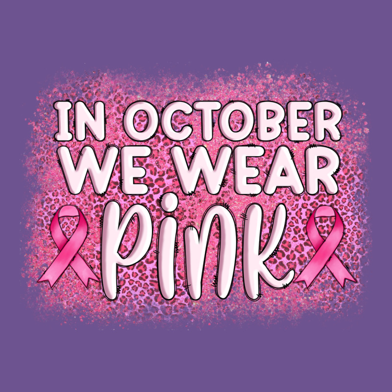 In October We Wear Pink Leopard Glitter Vintage Tee by AdoDesignShop | Teevron
