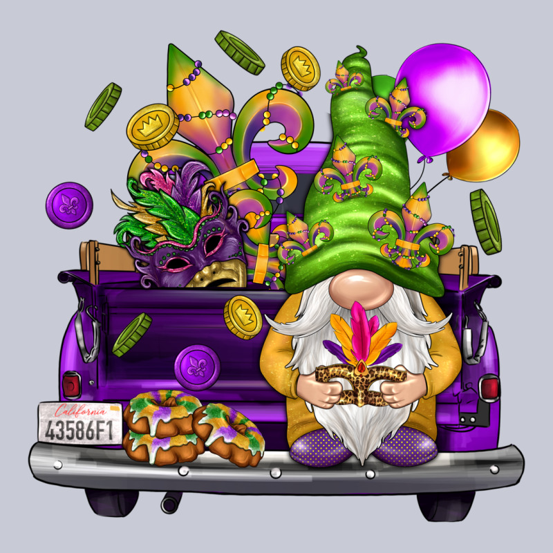 Mardi Gras Gnome On The Truck Heavyweight Hoodie by NancyCooperArtShop | Teevron