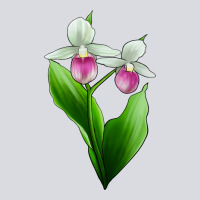 Pink And White Lady's Slipper Flower Zipper Hoodie | Teevron
