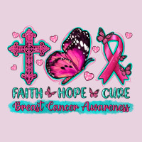 Faith Hope Cure Breast Cancer Awareness Ladies Tee | Teevron