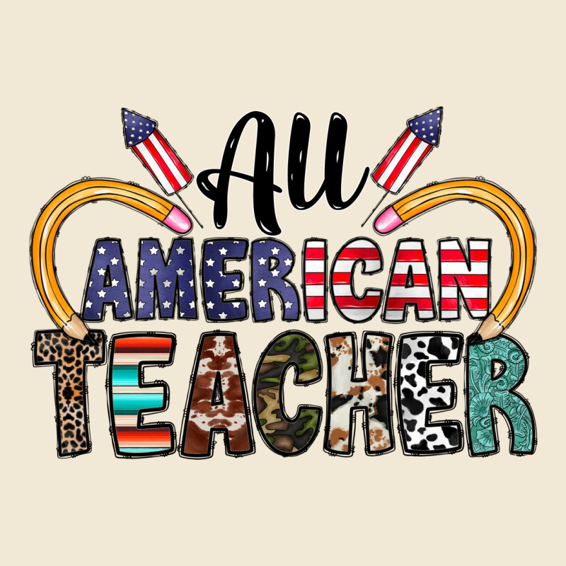 All American Teacher Premium Tee by CowhideDigitalArt | Teevron