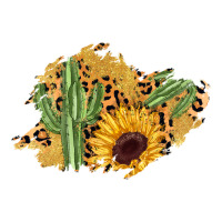 cactus leopard sunflower glitter  patch | Teevron