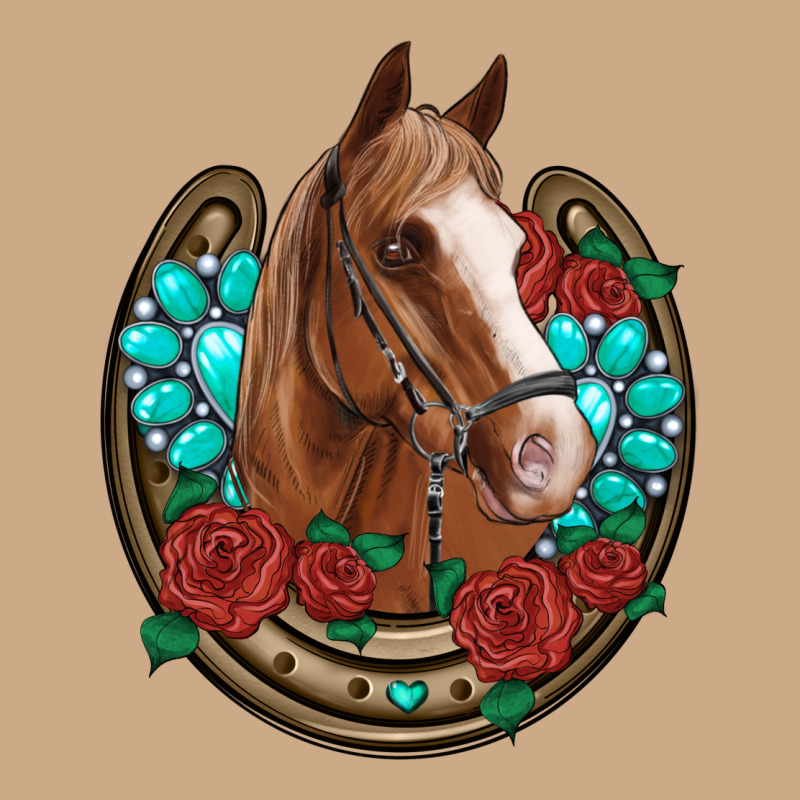 Western Horseshoe Horse Roses Gemstone Vintage Hoodie by Artiststas | Teevron