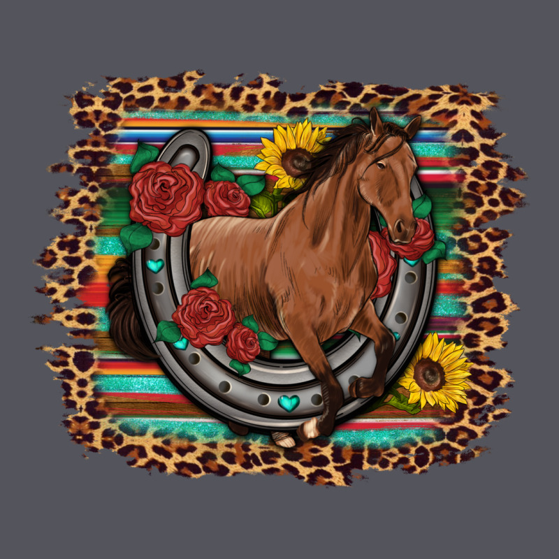 Western Horse Horseshoe Roses Sunflowers Serape Leopard Vintage Hoodie by Artiststas | Teevron