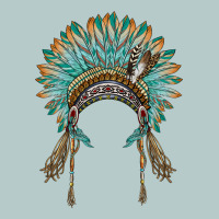 Native American Headdress Turquise Heavy Core Tee | Teevron