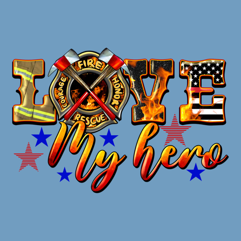 Love My Hero Firefighter Urban Heavy Tee by LillyAllenDesigns | Teevron