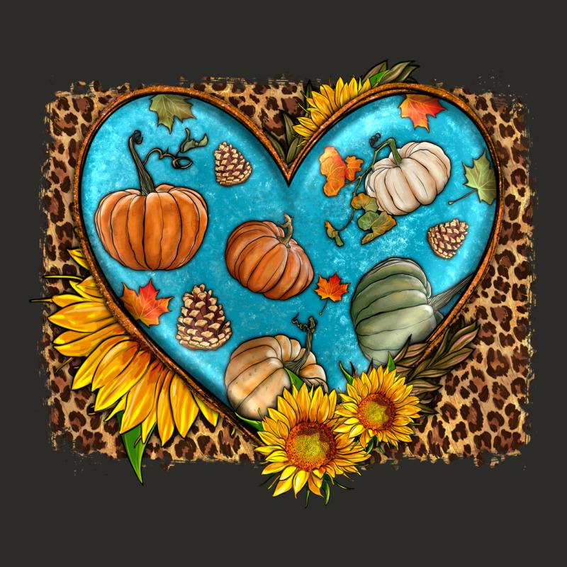 Fall Pattern Heart With Leopard Background Heavy Core Tee by HRA Design Shop | Teevron