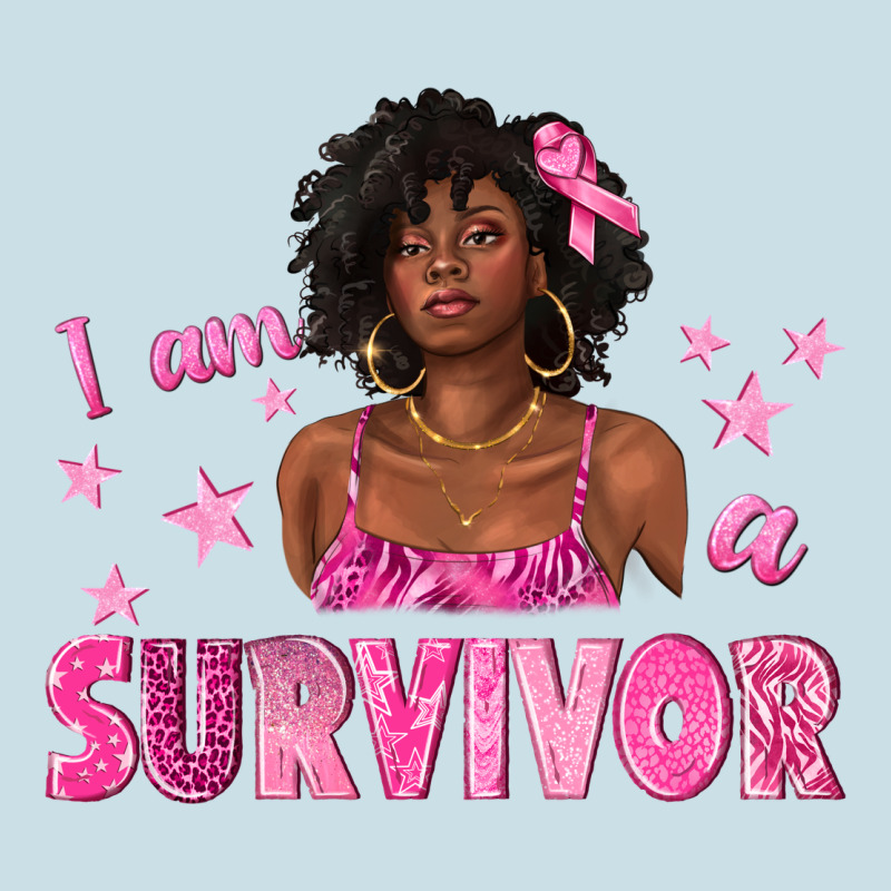 I Am A Survivor Breast Cancer With Afro Woman Ladies Tee by texasbilliewilder | Teevron