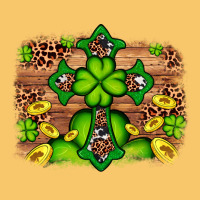 Western Shamrock Cross Leopard Background Vintage Hoodie | Teevron