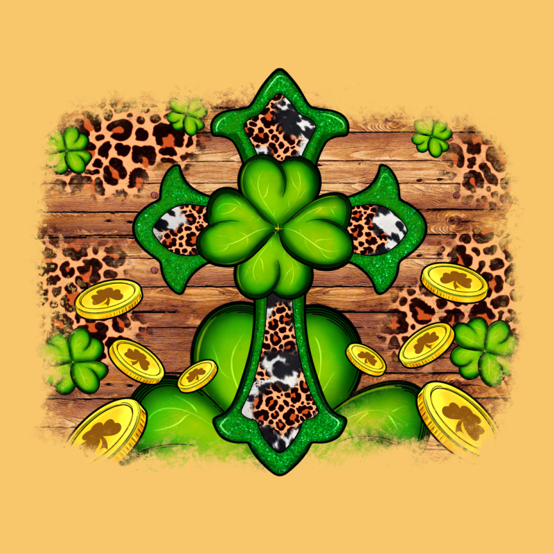 Western Shamrock Cross Leopard Background Vintage Hoodie by Artiststas | Teevron