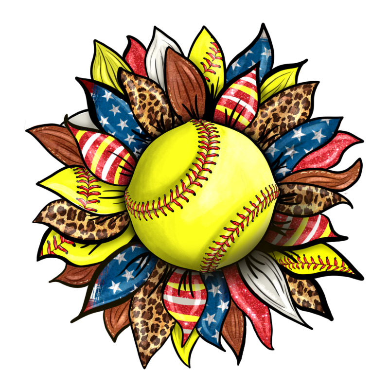 Softball Sunflower Premium Tee by HRA Design Shop | Teevron