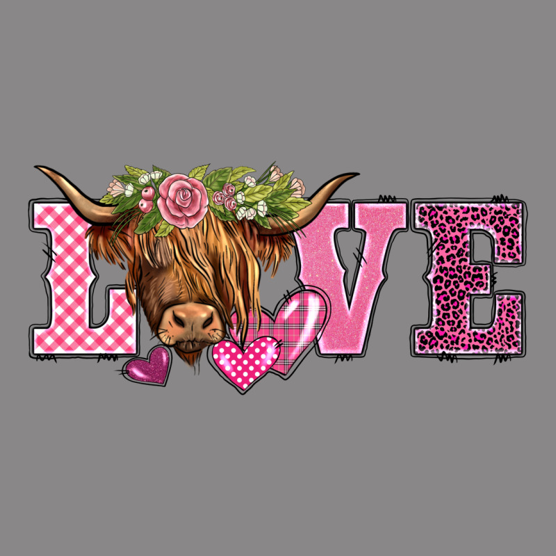 Valentine's Day Love Highland Cow Vintage Tee by BarkalooDesign | Teevron