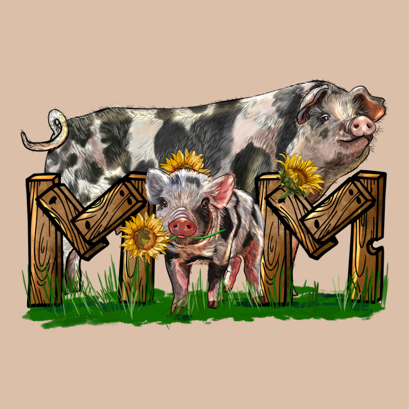 Western Mom With Spotted Pig And Baby Pig Urban Heavy Tee by LillyAllenDesigns | Teevron