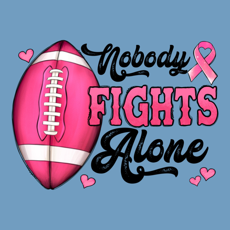 Nobody Fights Alone Pink Football Breast Cancer Awareness Urban Heavy Tee by Jasminsmagicworld | Teevron
