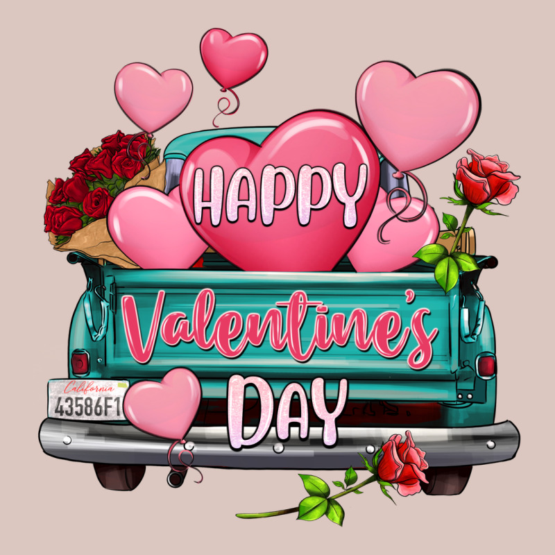 Happy Valentine's Day Turquoise Truck Premium Hoodie by HowdyJamesFarm | Teevron