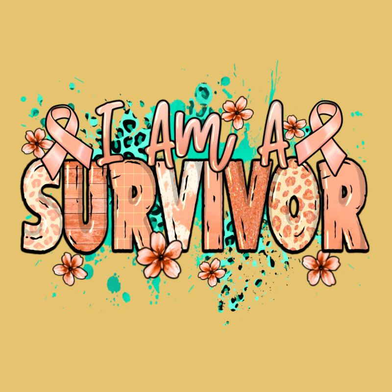 I Am A Survivor Peach Ribbon Premium Sweatshirt by NancyCooperArtShop | Teevron
