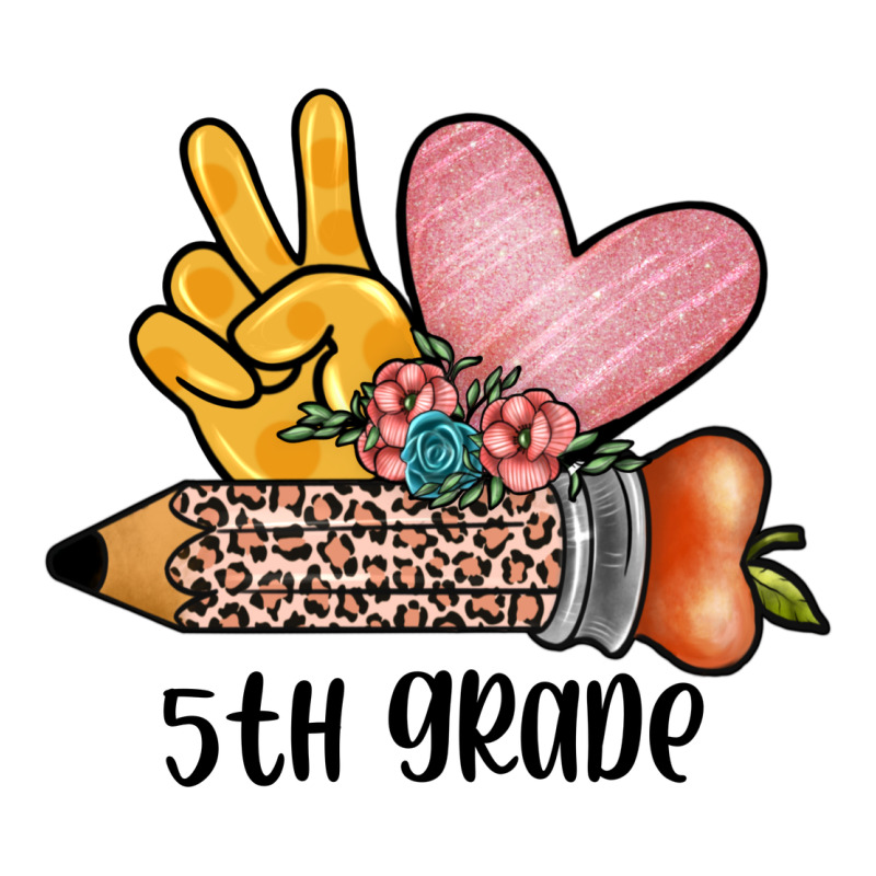 Peace Love 5th Grade Ladies Tee by JahusDesignShop | Teevron