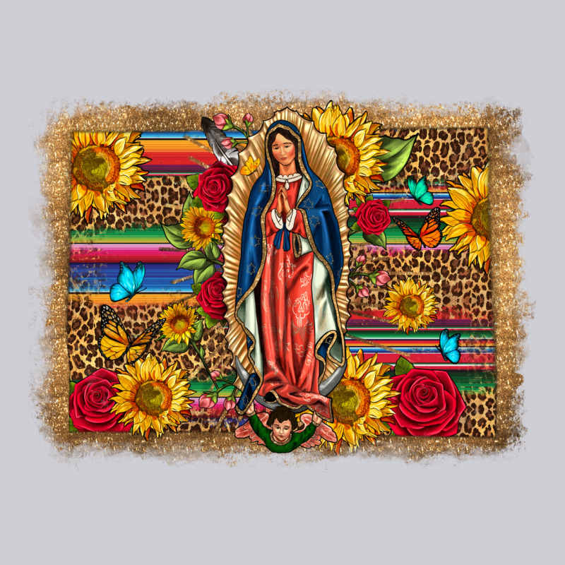 Our Lady Of Guadalupe Glitter Leopard Flowers Urban Hoodie by FaDigitalArtStudio | Teevron