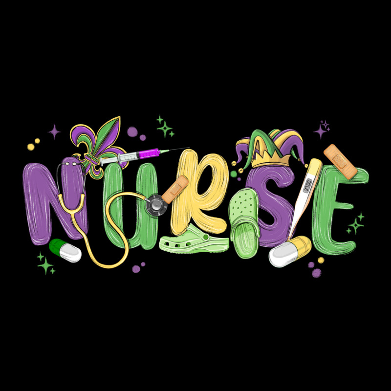 Nurse Mardi Gras Long Sleeve Tee by MaliasSmallBusiness | Teevron
